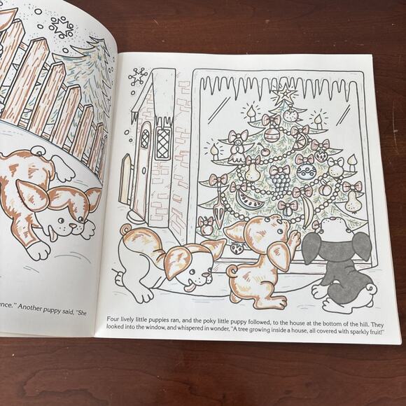 Golden Book poky little puppy's first christmas Paint With Water Book Unused 70s - Picture 6 of 9